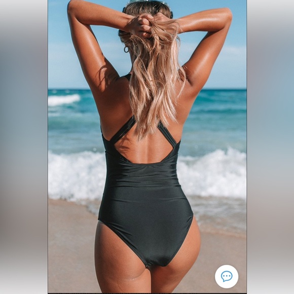 NWT Black and White Tummy Control Swimsuit - Picture 2 of 11